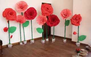 Ростовые цветы из гофрированной бумаги розы